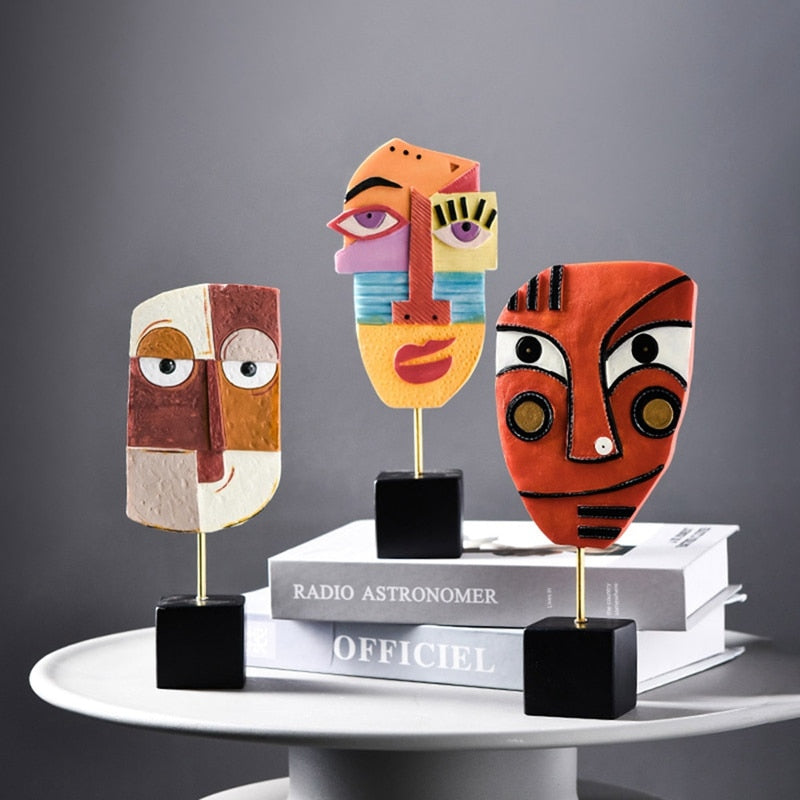 Abstrakt Pop Art Ansikte Hemskulptur