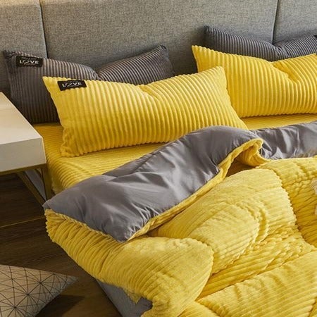 Tjockad Corduroy Sammet Sängkläder Set