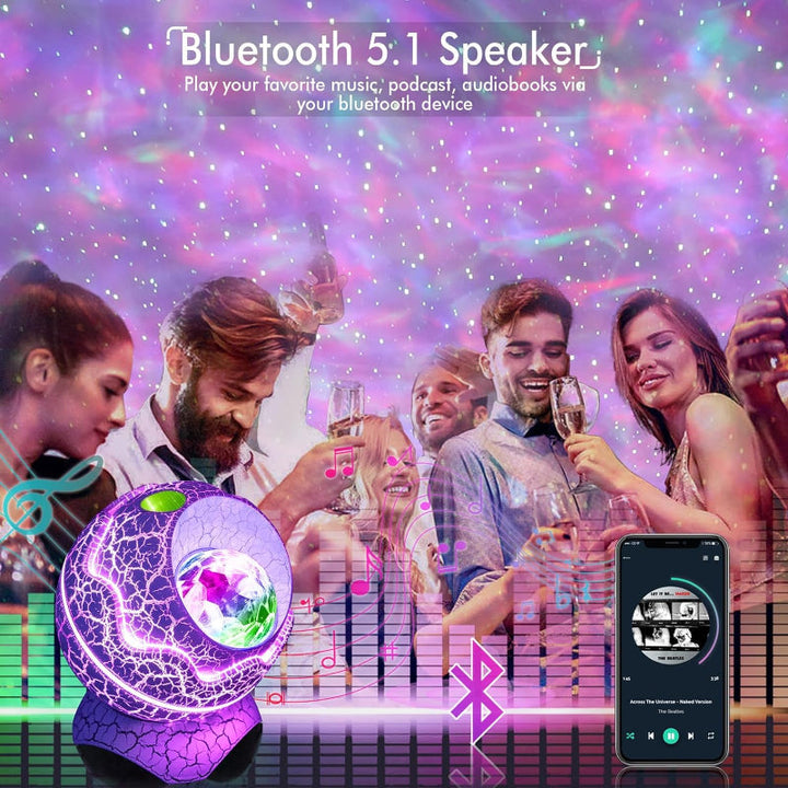 4 i 1 Stjärn- och Galaxprojektor med Bluetooth-högtalare