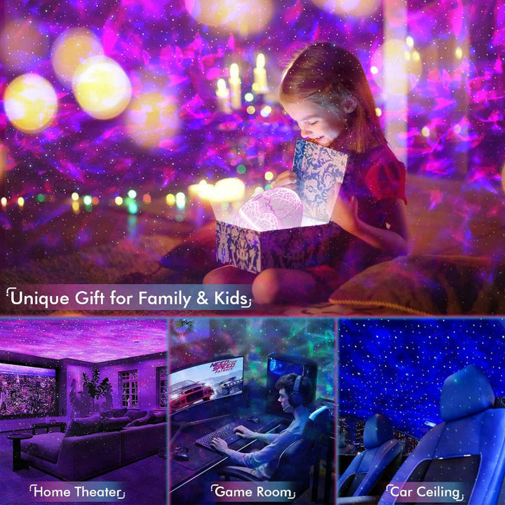 4 i 1 Stjärn- och Galaxprojektor med Bluetooth-högtalare