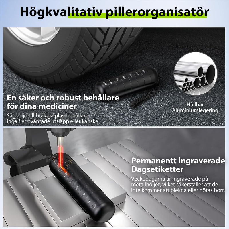 7-Dagars bärbar pillerorganisatör för resor