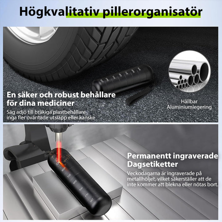 7-Dagars bärbar pillerorganisatör för resor