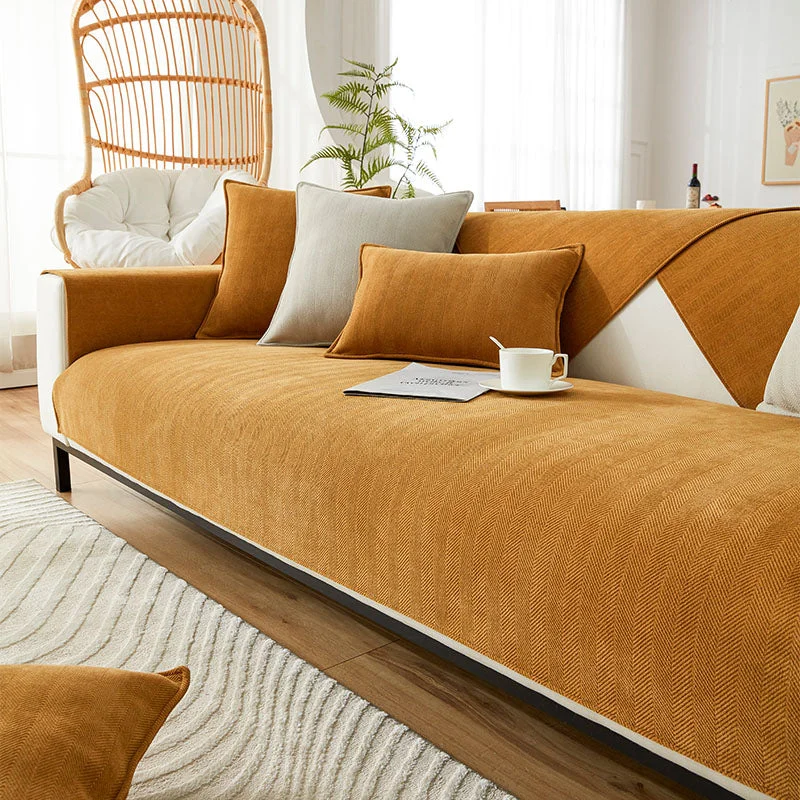 Herringbone Chenille Tyg Möbel Skyddsoffapåse |