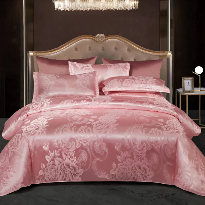 Ljuvlig Satin Duvet Cover med Blommönster