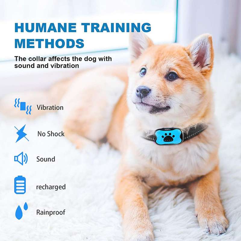 Smärtfri Anti-Bark Krage – Vibrationer &amp; Ultraljud för Hundar