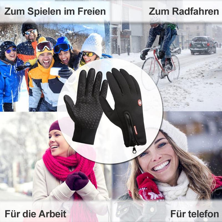 Högkvalitativa, varma, vind- och vattentäta touchscreen-handskar, Unisex