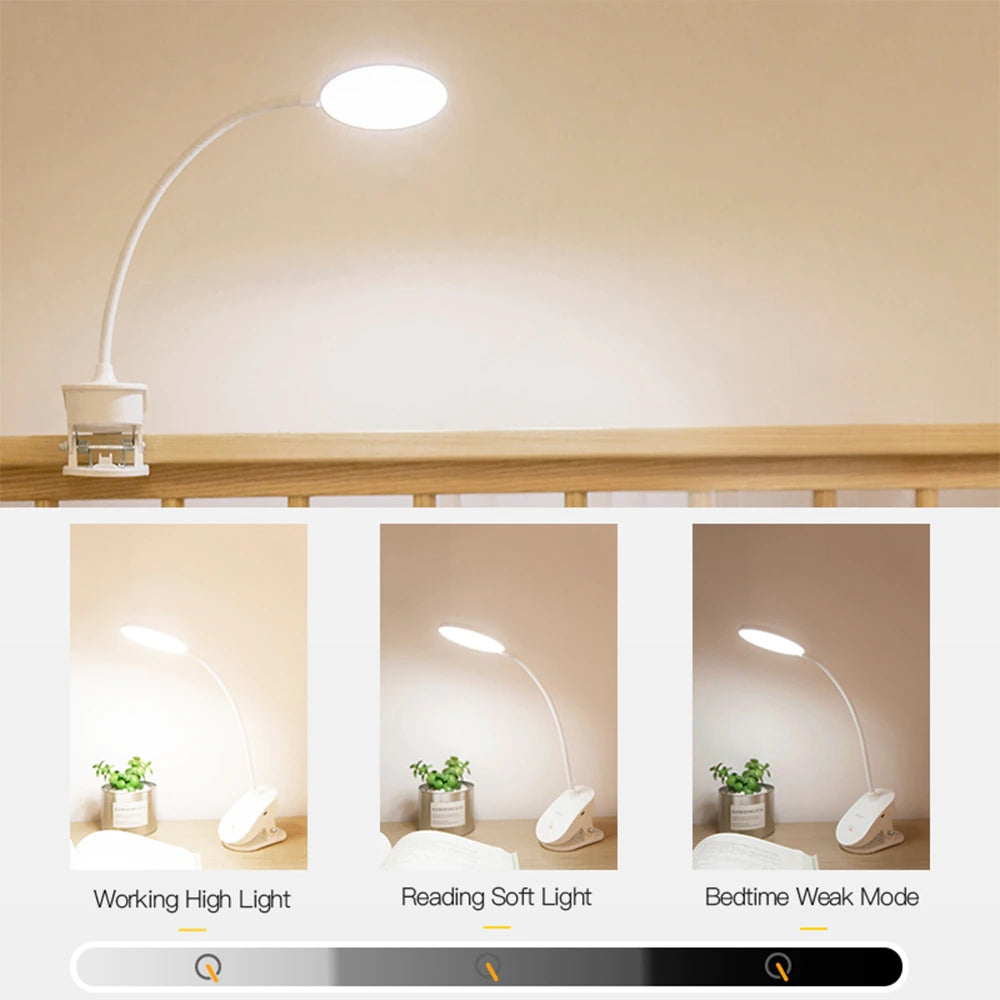 Trådlampa för Sängbord med Klämfäste