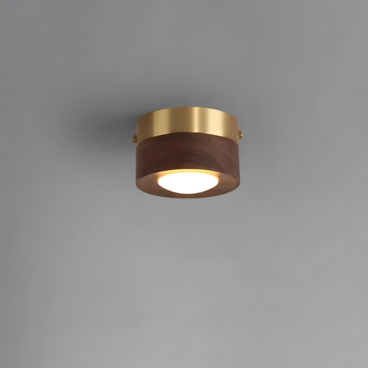 Valnöts taklampa med LED spotlight