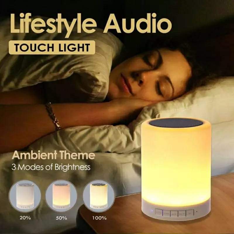 färgglad LED Nattlampa Bluetooth Touchpad Trådlös Högtalare
