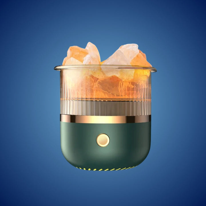 SereniGlow Kristallsalt Luftfuktare | USB Aromadiffuser – Nattlampa &amp; Luftrenare – För Avkoppling, Stressavlastning &amp; Förbättrad Luftkvalitet