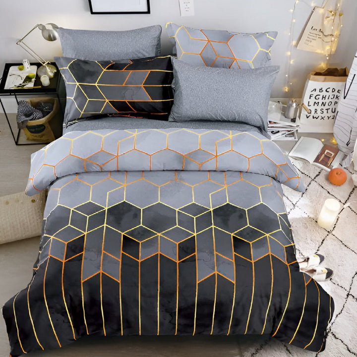 Golden Cosmo Hive | 3-delade Duvet-set
