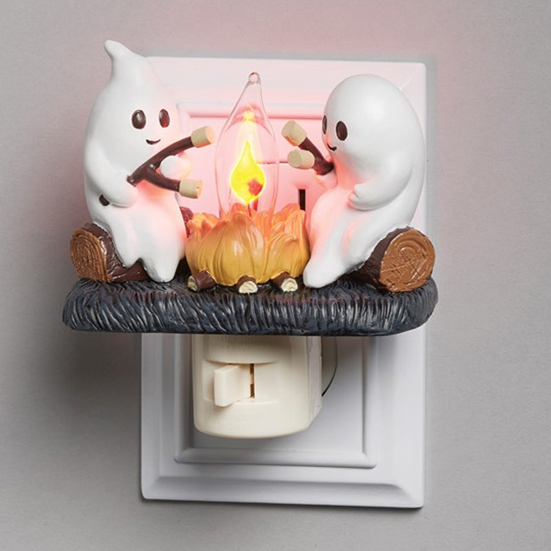 Spöklika Lägereld Blinkande Nattlampa