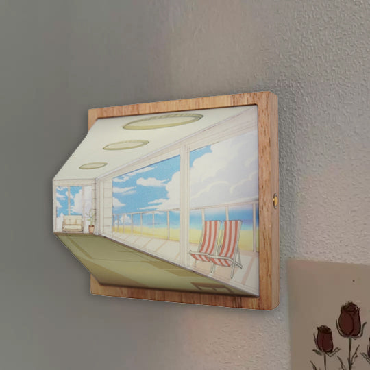 3D Glasögonfria Galleri Optisk Illusion Vägglampa &amp; Nattlampa