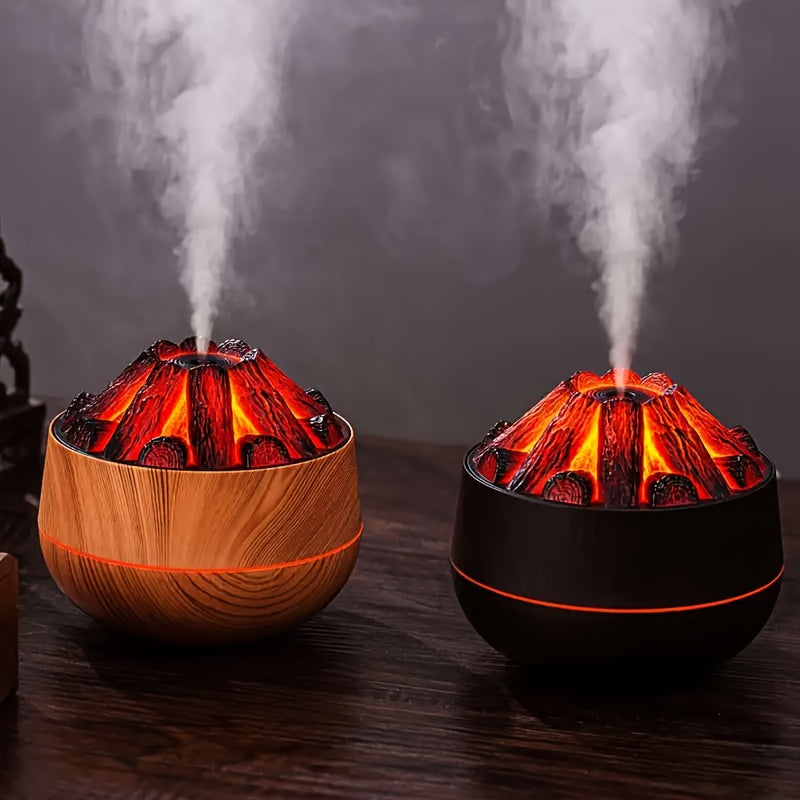 Elddiffusor - Mini simulerad kolbrasa luftfuktare med realistisk flammeffekt
