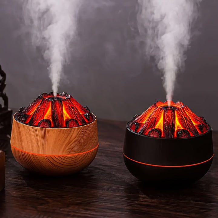 Elddiffusor - Mini simulerad kolbrasa luftfuktare med realistisk flammeffekt