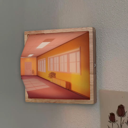 3D Glasögonfria Galleri Optisk Illusion Vägglampa &amp; Nattlampa
