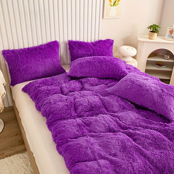 Ultra Soft Plush Duvet Cover Set with Zipper - Luxury &amp; Comfort
