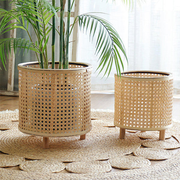 Flätad Blomkruka Hållare i Rattan