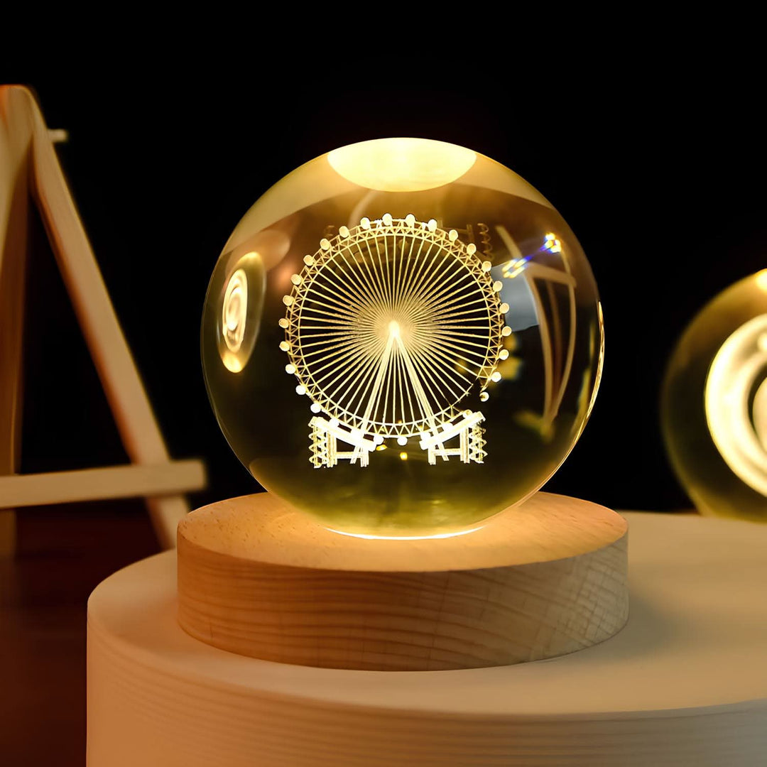 Luminös Kristallkula LED Nattlampa Dekor