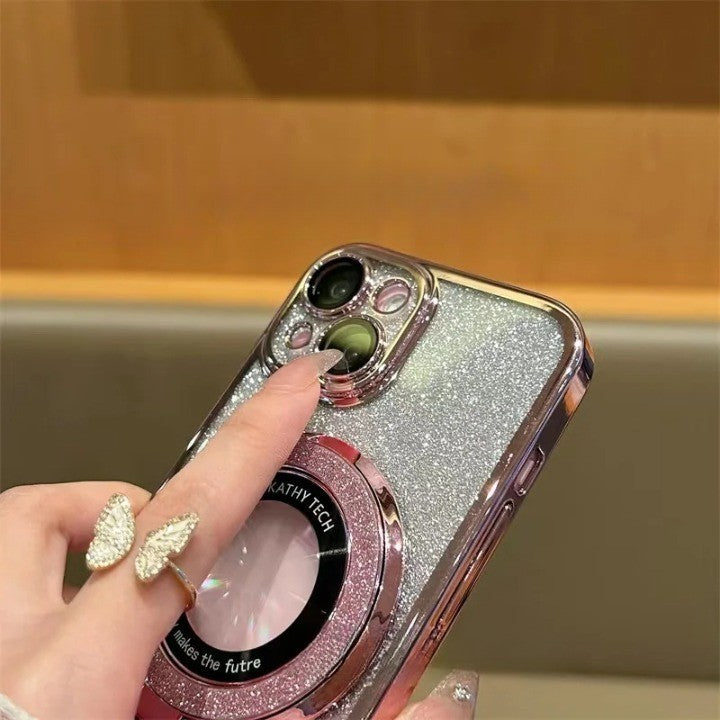 Glitter Magnetisk Ring Ställ Telefonfodral