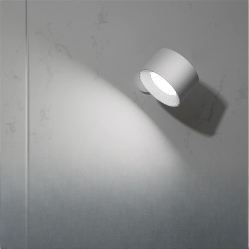 LED Vägglampor, Väggmonterade Lampor med Uppladdningsbart Batteri, 3 färgtemperaturer &amp; 3 ljusstyrkenivåer, 360° Rotabel Magnetboll, Trådlösa Vägglampor för Studie, Läsning, Sängbord