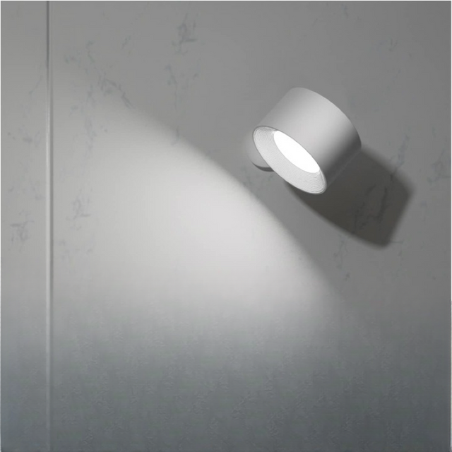 LED Vägglampor, Väggmonterade Lampor med Uppladdningsbart Batteri, 3 färgtemperaturer & 3 ljusstyrkenivåer, 360° Rotabel Magnetboll, Trådlösa Vägglampor för Studie, Läsning, Sängbord