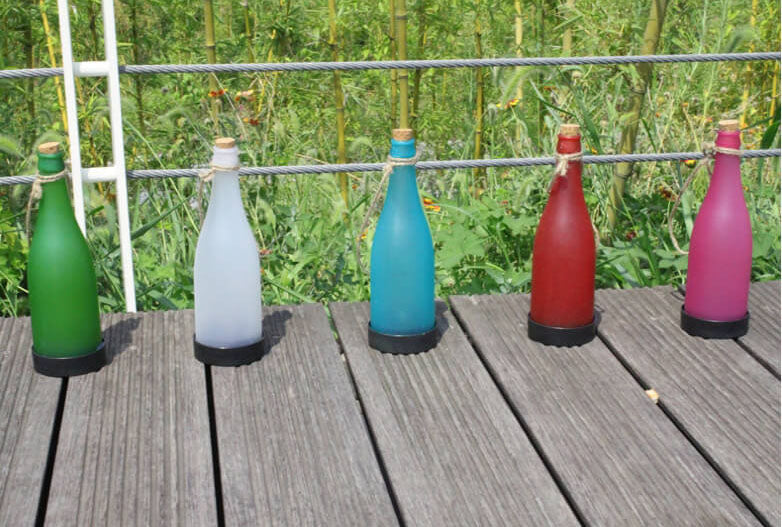 5-delars solcellsvinflaskljus utomhusdekoration plast LED hängande ljus