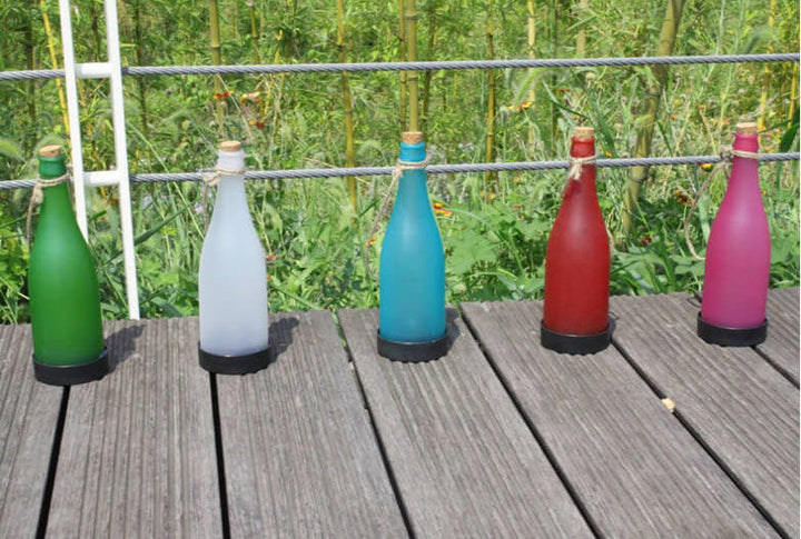 5-delars solcellsvinflaskljus utomhusdekoration plast LED hängande ljus