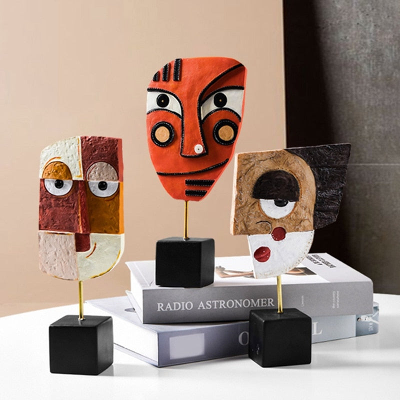 Abstrakt Pop Art Ansikte Hemskulptur