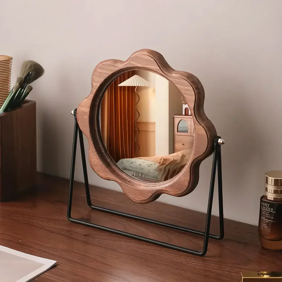 Elegant Rotatable Desktop Makeup Mirror – Neoklassisk Design