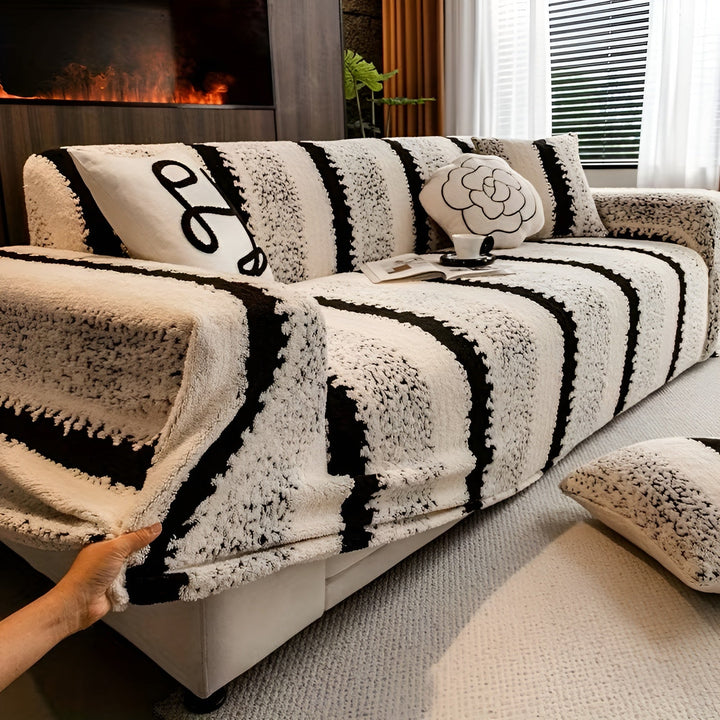 Plush sofföverdrag (2 delar) – Mjukt, varmt och dekorativt | Skyddar din soffa stiligt |