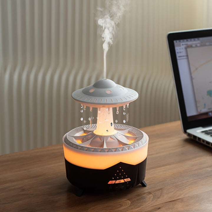 Avkopplande Regndropp Aromaterapi Essentiell Oljediffusor - LED Lampa &amp; Luftfuktare