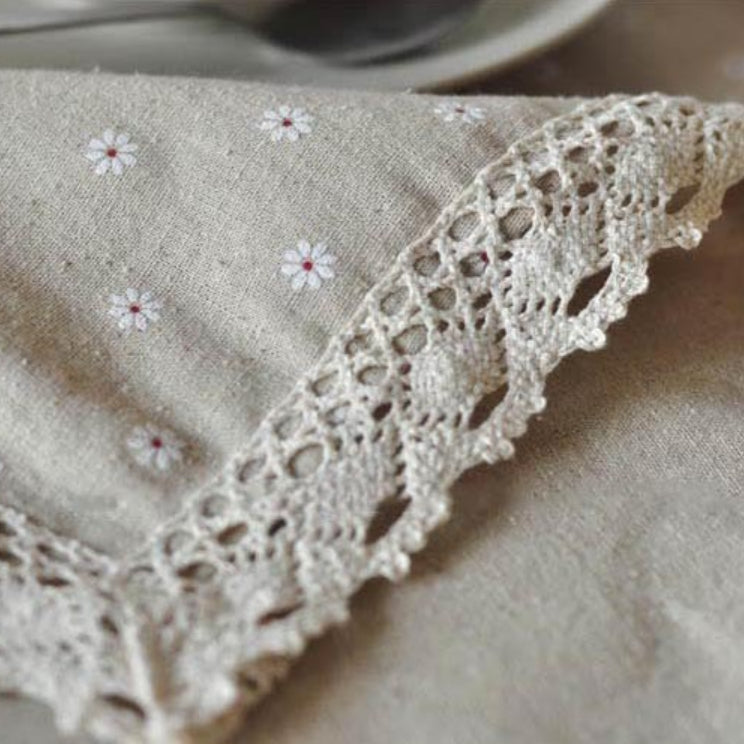 Daisy Print Bomull-Linne Duk