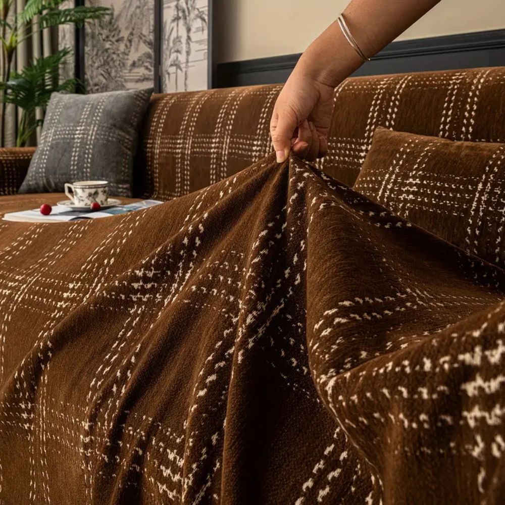 Chesterfield Rutig Sofföverdrag
