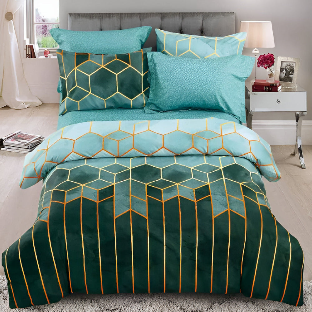 Golden Cosmo Hive | 3-delade Duvet-set