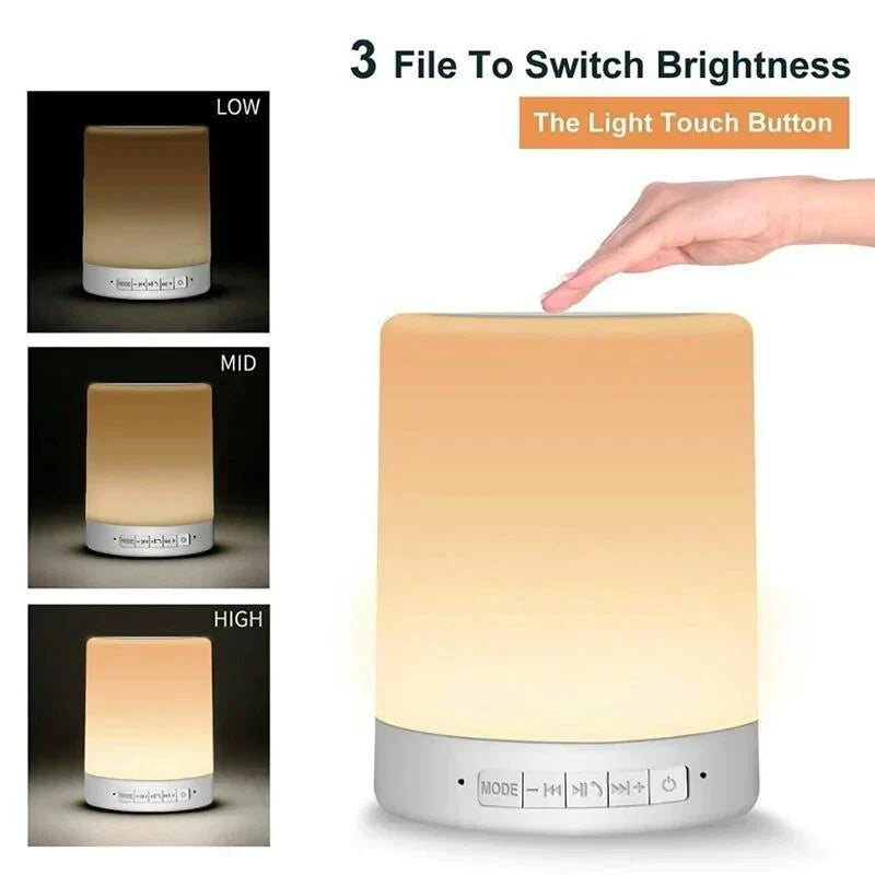 färgglad LED Nattlampa Bluetooth Touchpad Trådlös Högtalare