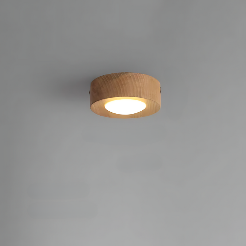 Valnöts taklampa med LED spotlight