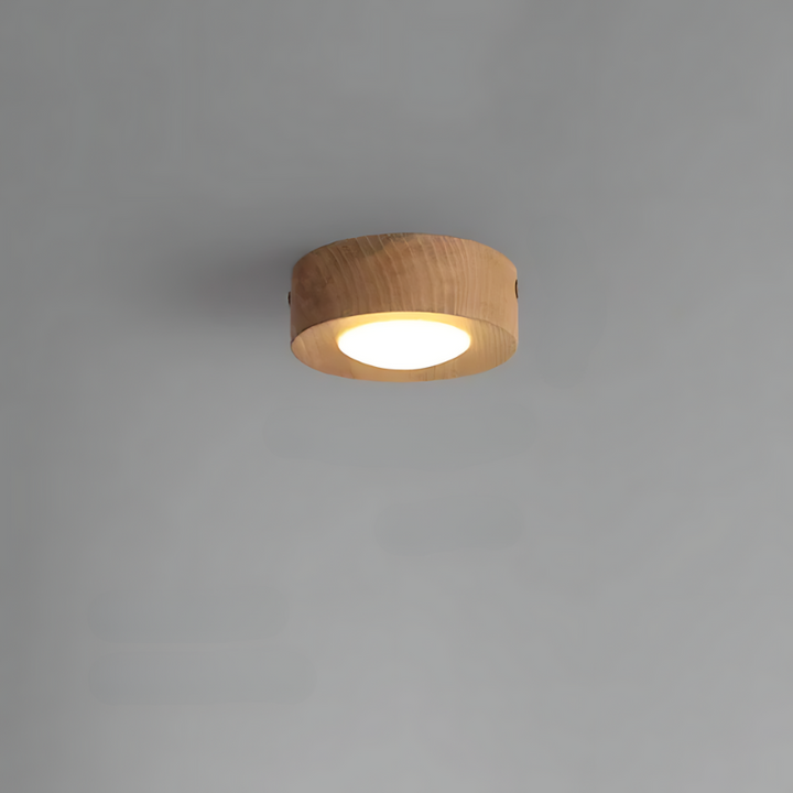Valnöts taklampa med LED spotlight