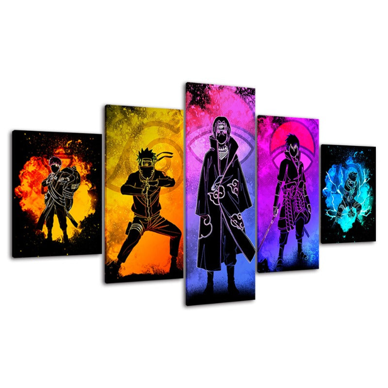 5-delars Naruto Anime - canvas väggkonst målning