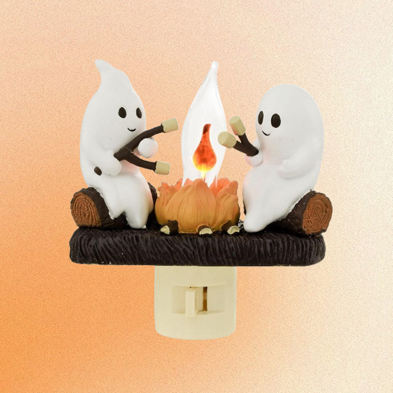 Spöklika Lägereld Blinkande Nattlampa