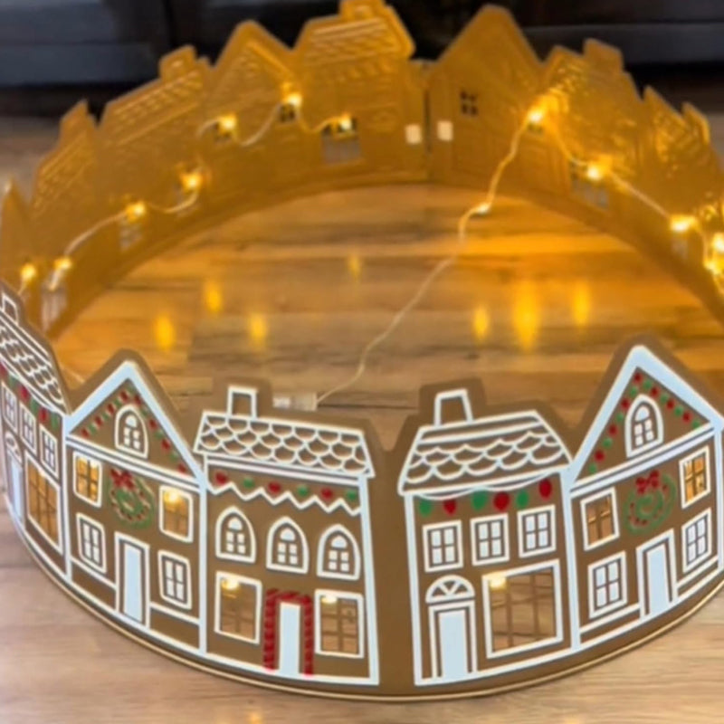 LED Pepparkakshus Julgran Krage