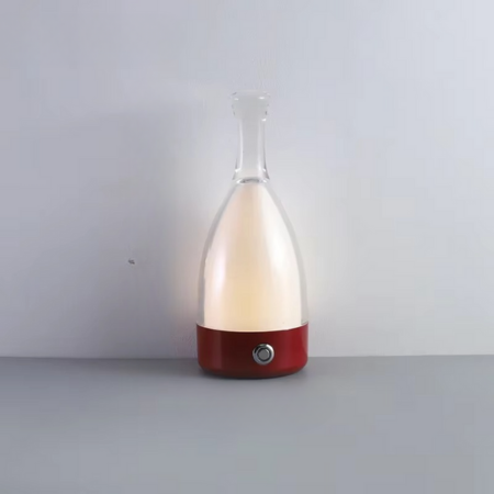 Vinflaska Skrivbordslampa med Bluetooth-högtalare – Uppladdningsbar Modern Nattlampa