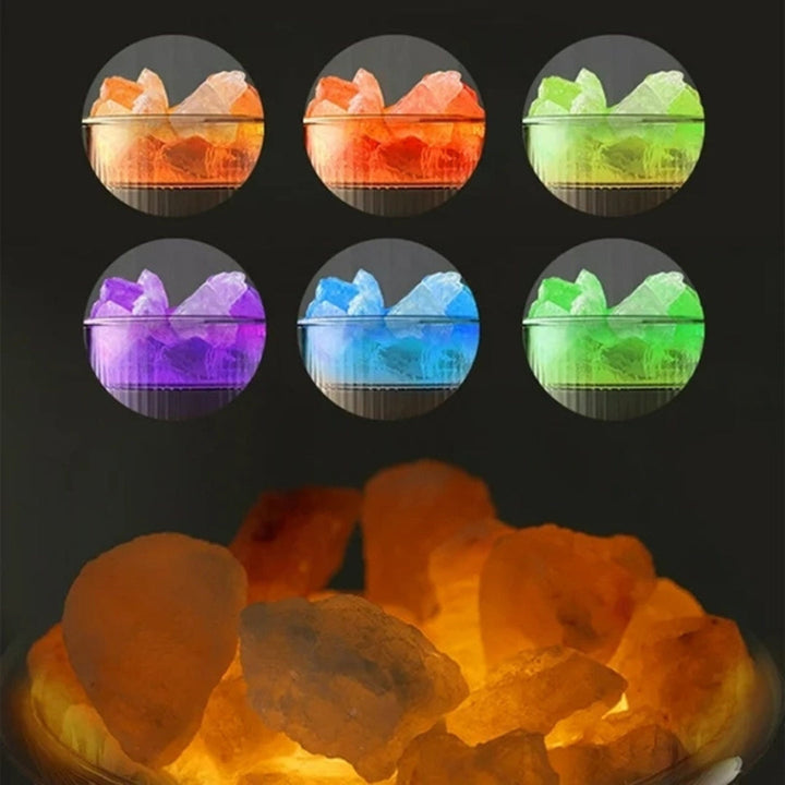 SereniGlow Kristallsalt Luftfuktare | USB Aromadiffuser – Nattlampa &amp; Luftrenare – För Avkoppling, Stressavlastning &amp; Förbättrad Luftkvalitet