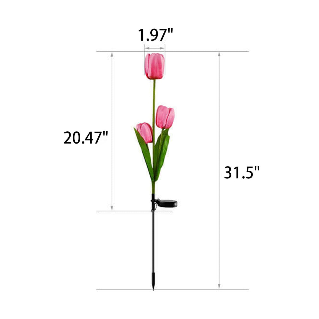 Solig Tulpan Gräslampa Utomhus Trädgård LED Tulpan Blomma Lampa Markspett Landskapsbelysning