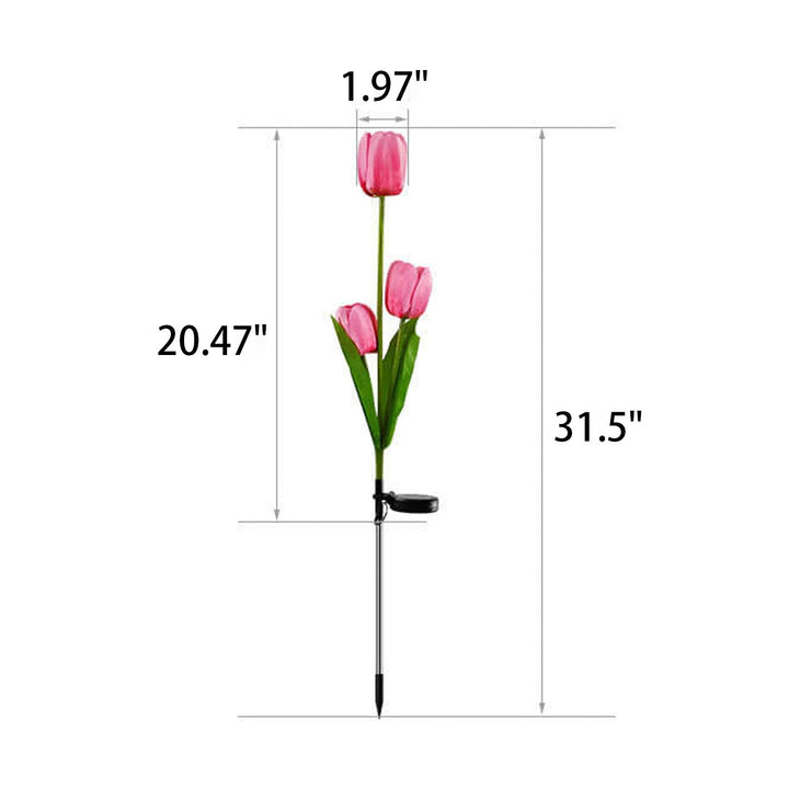 Solig Tulpan Gräslampa Utomhus Trädgård LED Tulpan Blomma Lampa Markspett Landskapsbelysning