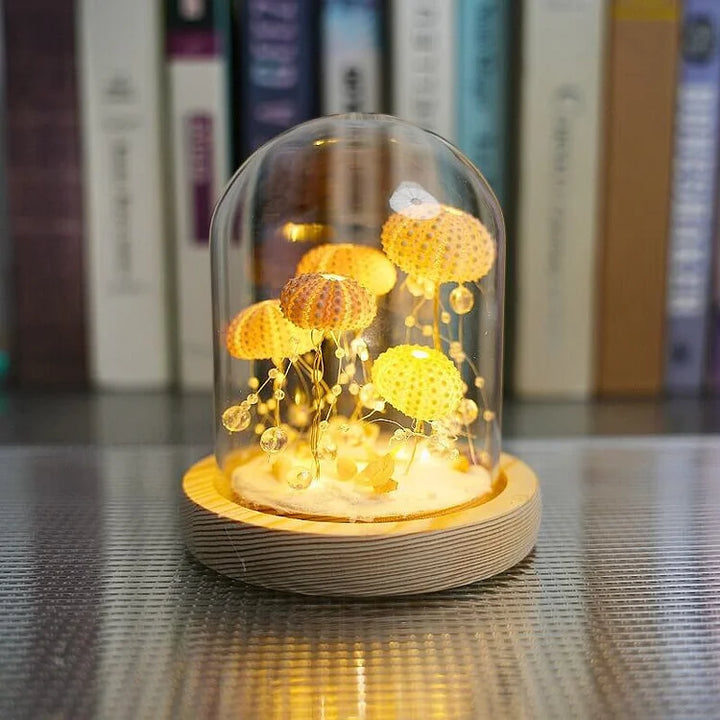 LumiCraft – Unik DIY bordslampa med naturlig sjöborre för en mysig inredning