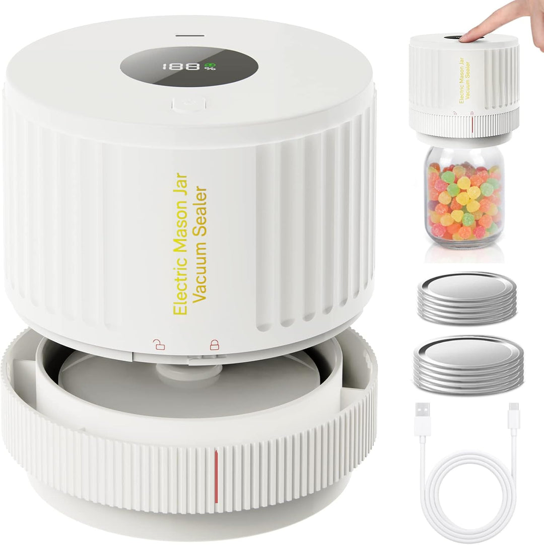 Elektrisk Mason Jar Vakuumförseglare Set - Bevara Fräschören Snabbt!