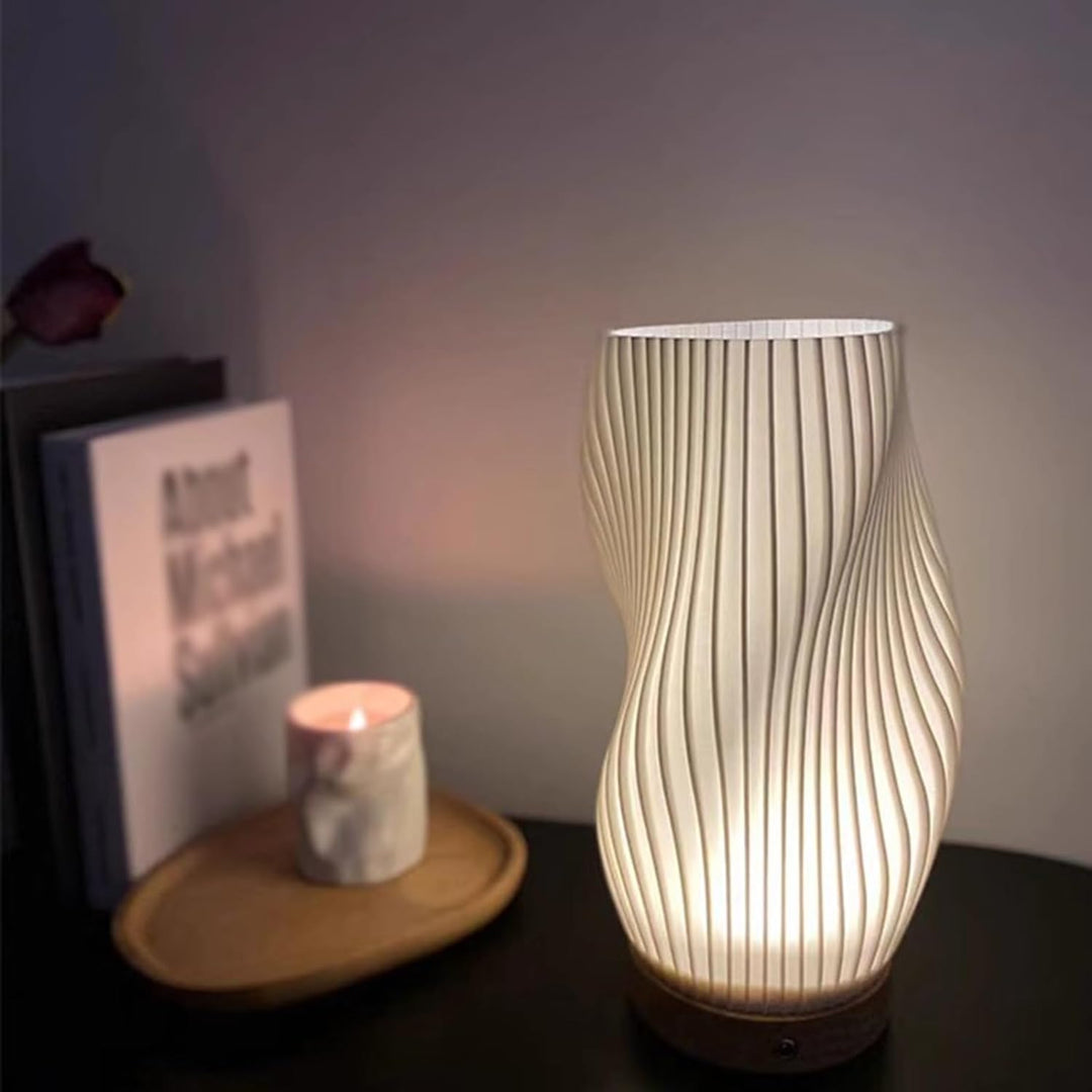 USB-Dreven &amp; Elegant Vågmönster Bordslampa | WaveGlow