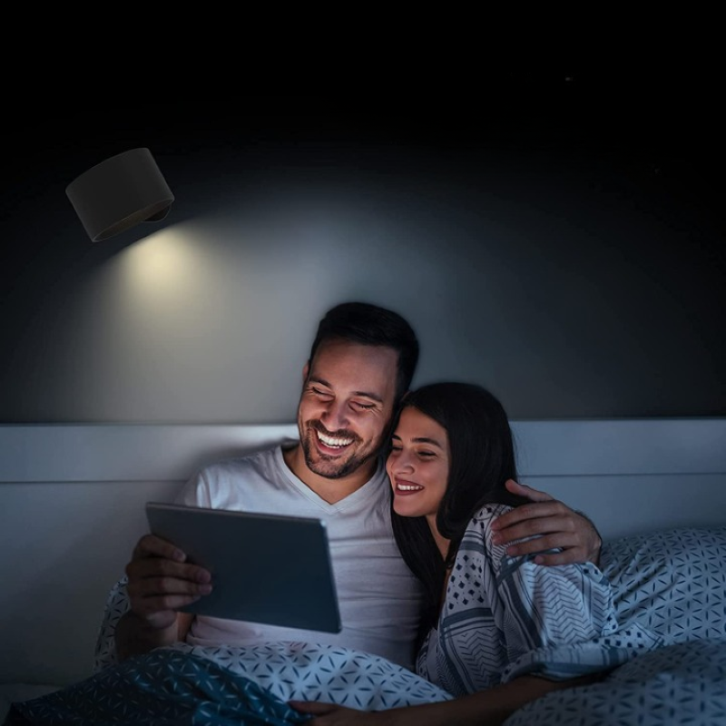 LED Vägglampor, Väggmonterade Lampor med Uppladdningsbart Batteri, 3 färgtemperaturer &amp; 3 ljusstyrkenivåer, 360° Rotabel Magnetboll, Trådlösa Vägglampor för Studie, Läsning, Sängbord