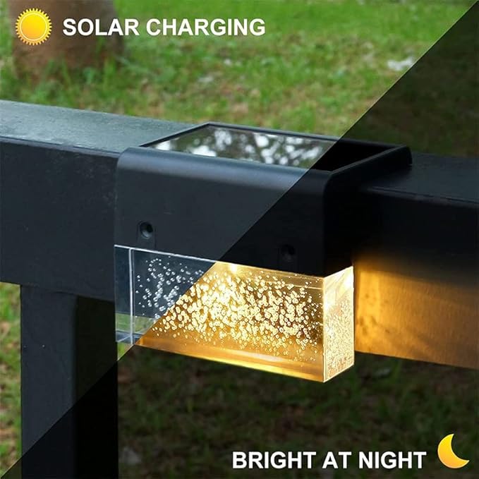 Soldeckslampor 4-delarsset, Solsteglampor Utomhus, Varmvit/färgskiftande Solstaketlampa för Terrass Trädgård Gård